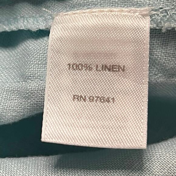J.JILL | Purejill 100% Linen Lightweight 2-Pocket Tunic Chore Top | Aqua | Small - Picture 7 of 8